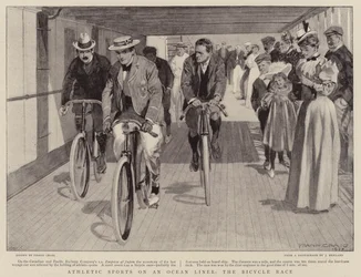 Athletic Sports on an Ocean Liner, the Bicycle Race